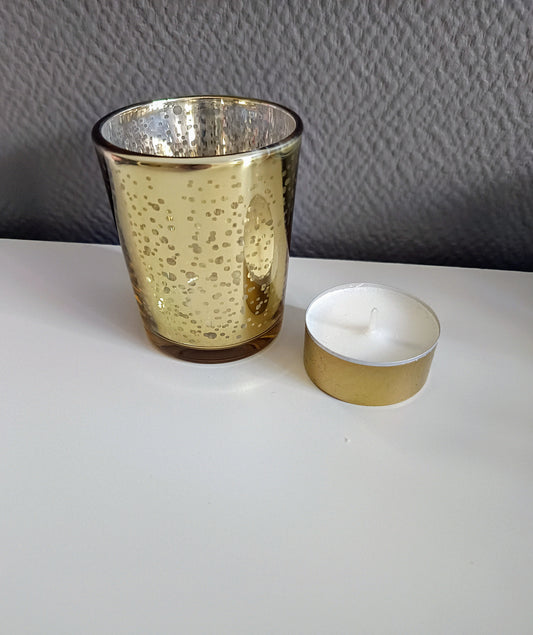 Pots "illuminations de Noël" - verre décoré avec chauffe-plat inclus