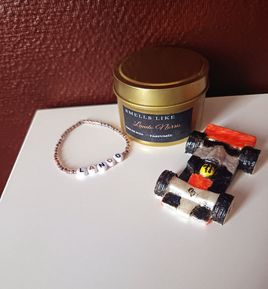 Bougies Smells like + bracelet +voiture version Lando Norris / Oscar Piastri (F1)