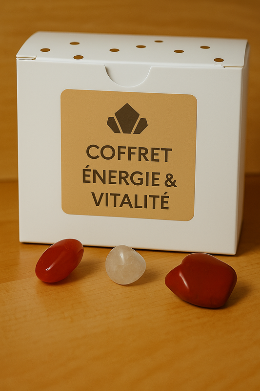 Coffret énergie & Vitalité - Citrine , Jaspe rouge & Cornaline